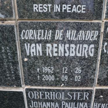 RENSBURG Cornelia de Milander, van 1962-2000