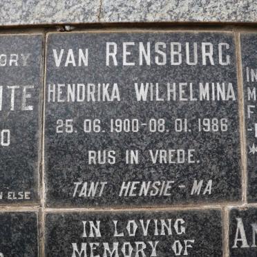 RENSBURG Hendrika Wilhelmina, van 1900-1986