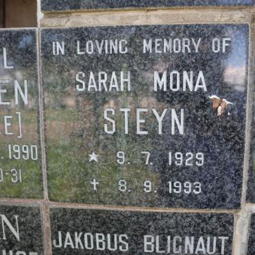 STEYN Sarah Mona 1929-1993