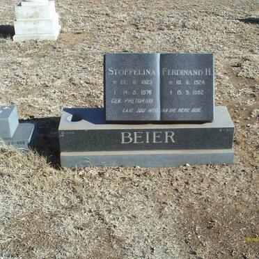 BEIER Ferdinand H. 1924-1982 &amp; Stoffelina PRETORIUS 1923-1976