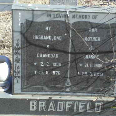 BRADFIELD ? 1900-1976 &amp; ? 1905-1993