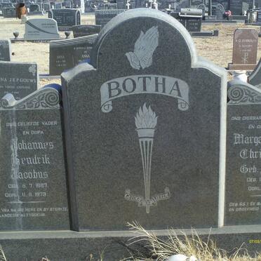 BOTHA Johannes Hendrik Jacobus 1887-1973 &amp; Margaretha Christina FOURIE 1893-1977