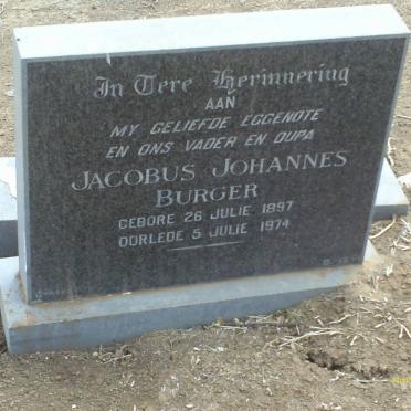 BURGER Jacobus Johannes 1897-1974