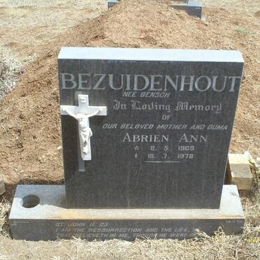 BEZUIDENHOUT Abrien Ann nee BENSON 1909-1978