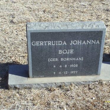 BOJE Gertruida Johanna nee BORNMAN 1908-1977