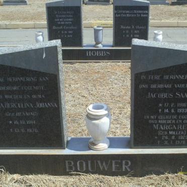 BOUWER Jacobus Saaiman 1916-1993 &amp; Margaret MILLER 1922-1978 :: BOUWER Leviena Herculina Johanna HENNING 1914-1976