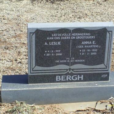 BERGH A. Leslie 1917-2006 &amp; Anna E. MAARTENS 1920-2003