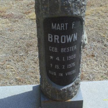 BROWN Mart F. nee BESTER 1908-1975