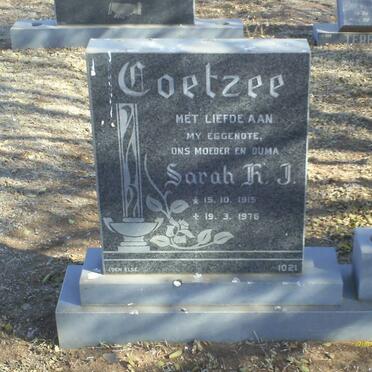 COETZEE Sarah K.J. 1915-1976