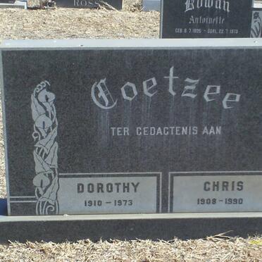 COETZEE Chris 1908-1990 &amp; Dorothy 1910-1973