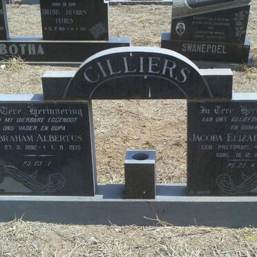 CILLIERS Abraham Albertus 1892-1975 &amp; Jacoba Elizabeth H.W. PRETORIUS 1905-1989