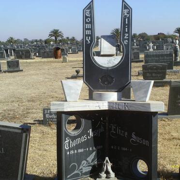 CAFRICK Thomas Joseph 1960-1984 &amp; Elize Susan 1964-