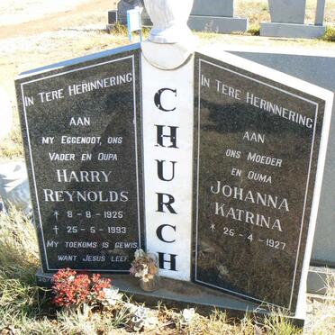 CHURCH Harry Reynolds 1925-1993 &amp; Johanna Katrina 1927-