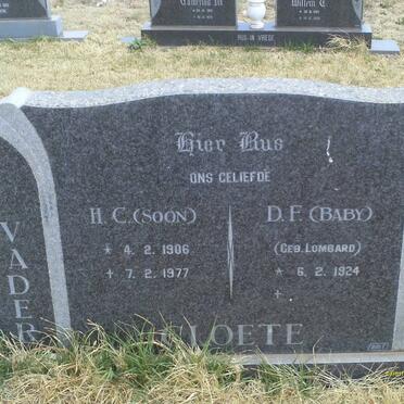 CLOETE H.C. 1906-1977 &amp; D.F. LOMBARD 1924-