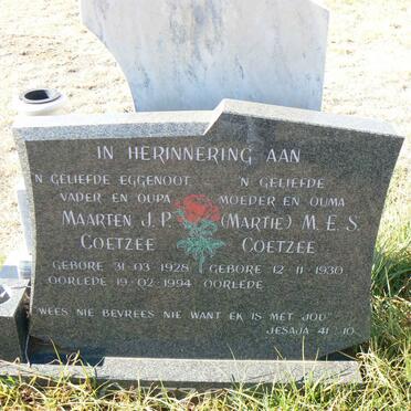 COETZEE Maartin J.P. 1928-1994 &amp; M.E.S. 1930-