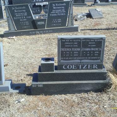COETZER Frederick Hendrik 1933-1985 &amp; Johanna Magrieta 1935-1991