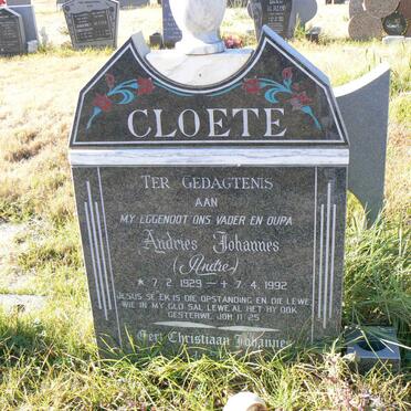 CLOETE Andries Johannes 1929-1992