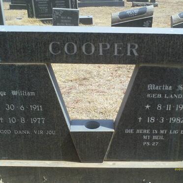 COOPER George William 1911-1977 &amp; Martha Susanna LANDMAN 1915-1982