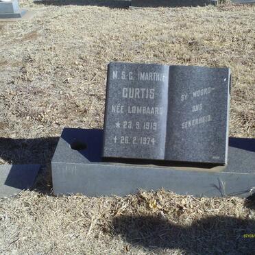 CURTIS M.S.C. nee LOMBAARD 1919-1974