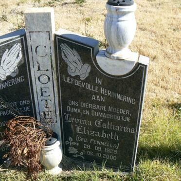 CLOETE Jasper Johannes 1925-1993 &amp; Levina Catharina Elizabeth PENNELLS 1928-2000