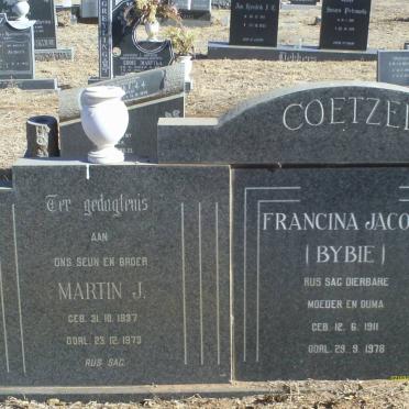 COETZEE Martin J. 1937-1973 :: COETZEE Francina Jacoba 1911-1978