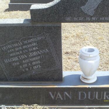 DUUREN Anthonie Arnoldus, van 1892-1975 &amp; Magrietha Johanna ADENDORFF 1898-1975      