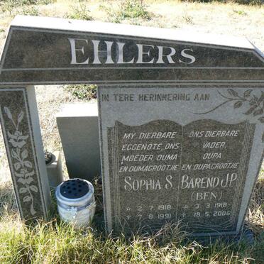 EHLERS Barend J.P. 1918-2005 &amp; Sophia S. 1918-1991