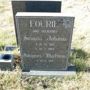 FOURIE Johannes Marthinus 1916- &amp; Susanna Johanna 1915-1994