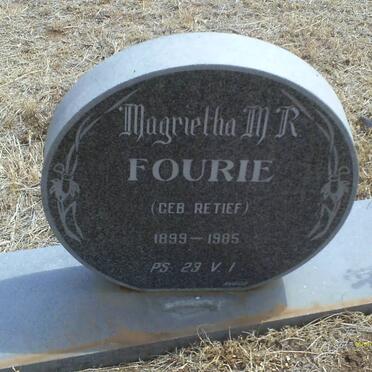 FOURIE Magrietha M.R. nee RETIEF 1899-1985