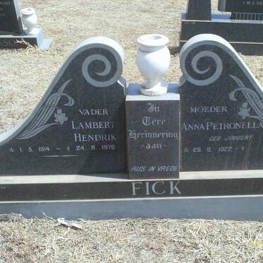 FICK Lambert Hendrik 1914-1976 &amp; Anna Petronella JOUBERT 1922-
