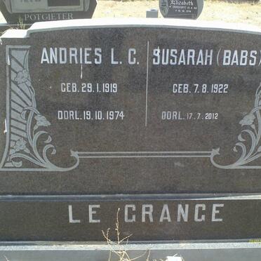 GRANGE Andries L.C., le 1919-1974 &amp; Susarah 1922-2012