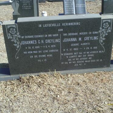 GREYLING Johannes C.H. 1900-1974 &amp; Johanna M. ALBERTS 1903-1991