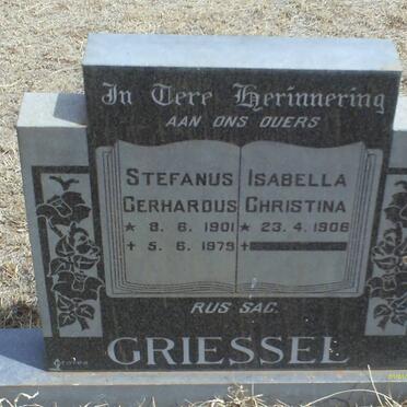GRIESSEL Stephanus Gerhardus 1901-1979 &amp; Isabella Christina 1908-