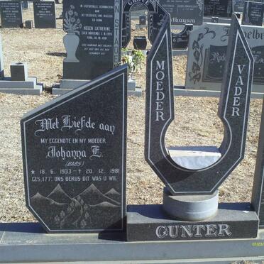 GUNTER Johanna L. 1933-1981