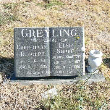 GREYLING Christiaan Rudolph 1915-1995 &amp; Elsie Sophia KNOETZE 1917-1991