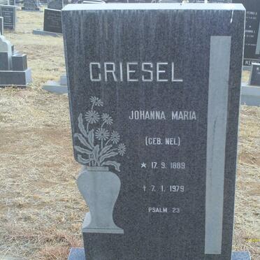 GRIESEL Johanna Maria nee NEL 1889-1979