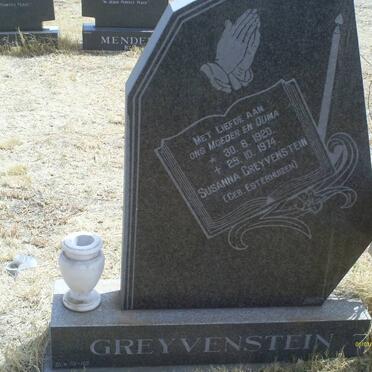 GREYVENSTEIN Susanna nee ESTERHUIZEN 1920-1974