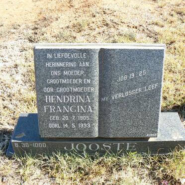 JOOSTE Hendrina Francina 1905-1993