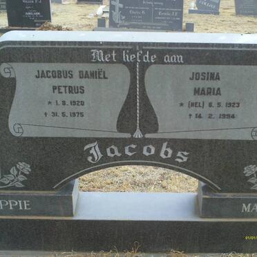 JACOBS Jacobus Daniel Petrus 1920-1975 &amp; Josina Maria NEL 1923-1994