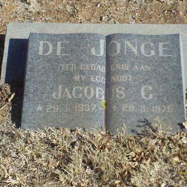 JONGE Jacobus C., de 1937-1976