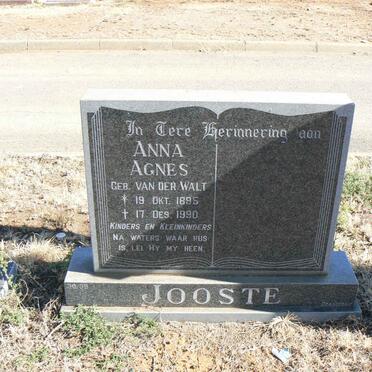 JOOSTE Anna Agnes nee VAN DER WALT 1895-1990