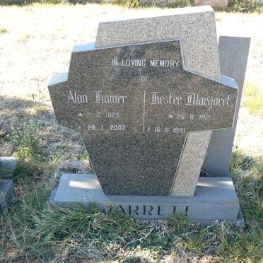 JARRETT Alan Hamer 1925-2007 &amp; Hester Margaret 1921-1991