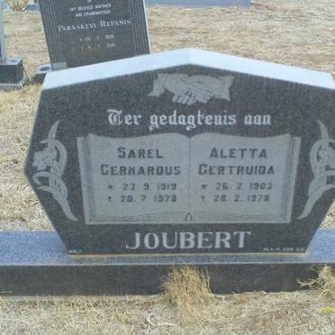 JOUBERT Sarel Gerhardus 1919-1978 &amp; Aletta Gertruida 1903-1978