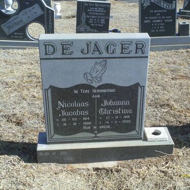 JAGER Nicolaas Jacobus, de 1914-1996 &amp; Johanna Christina 1916-2006