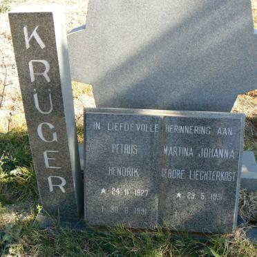 KRUGER Petrus Hendrik 1927-1991 &amp; Martina Johanna LIECHTERKOST 1931-