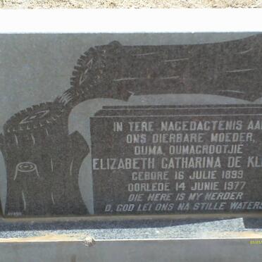 KLERK Elizabeth Catherina, de 1899-1977