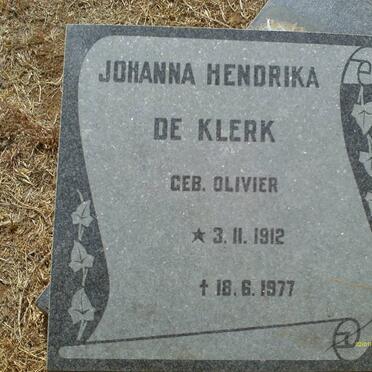 KLERK Johanna Hendrika, de nee OLIVIER 1912-1977
