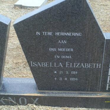 KNOX Frank 1914-1975 &amp; Isabella Elizabeth 1914-1994 