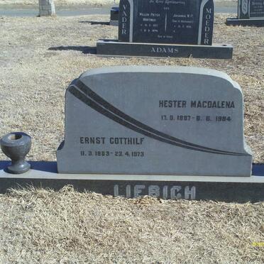 LIEBIGH Ernst Cotthilf 1883-1973 &amp; Hester Magdalena 1897-1984