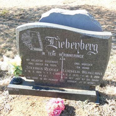 LIEBENBERG Stefanus Rudolf 1928-1994 &amp; Cornelia Wilhelmina 1933-2014
